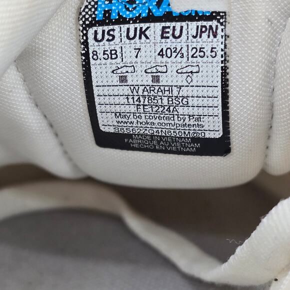 Hoka One One Arahi 7 Shoes Womens 8.5B White Rose Gold Athletic Running Sneakers - Picture 12 of 12